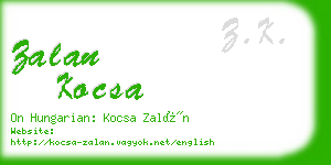 zalan kocsa business card